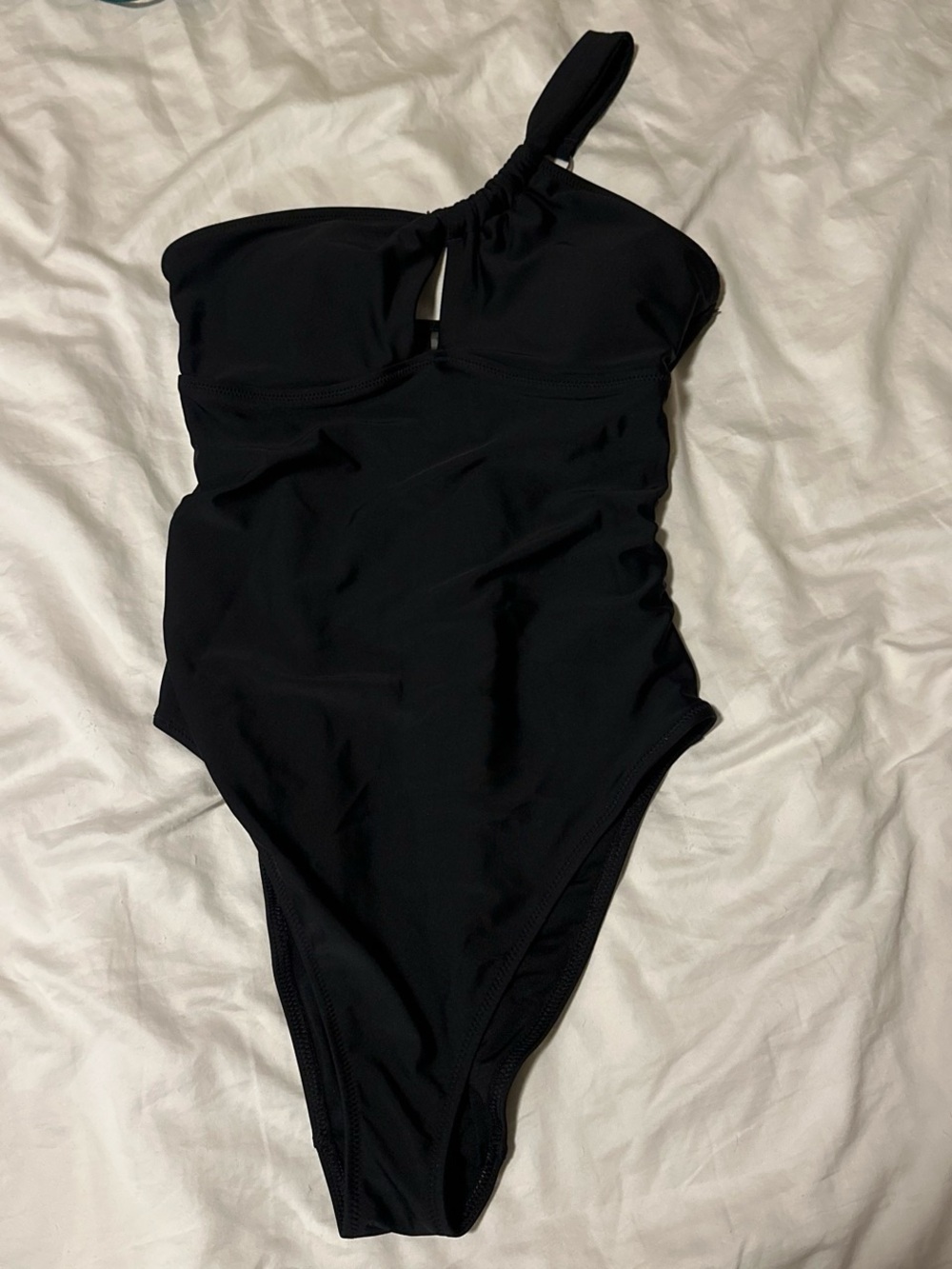 Old Navy Black One-Shoulder One-Piece Swimsuit